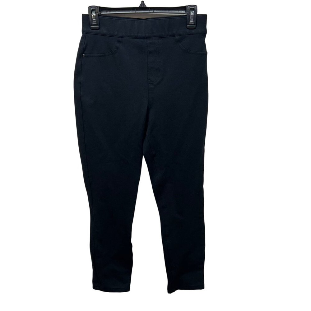 Spanx black hi rise slimming skinny jean legging medium tall long inseam